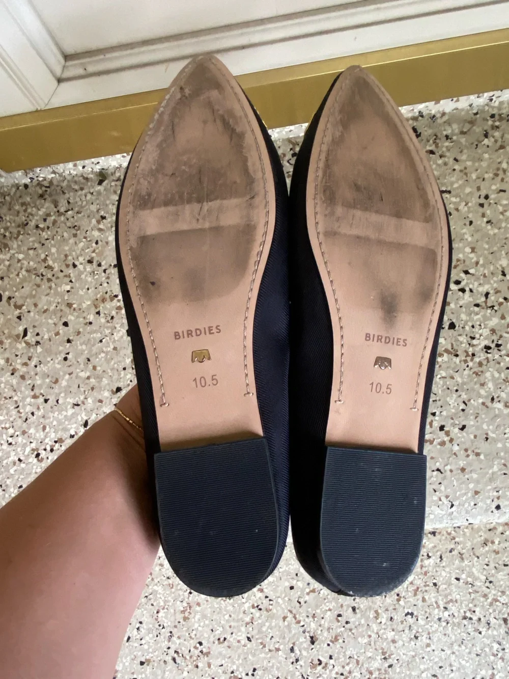 Birdies The Goldfinch Silk Black Jeweled Embellished Ballet Flats 10.5 Ret $190